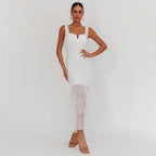 Women's Patchwork Strap Dress Skinny Sheath Dress