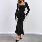 Autumn Winter Bag Arm Dress Velvet