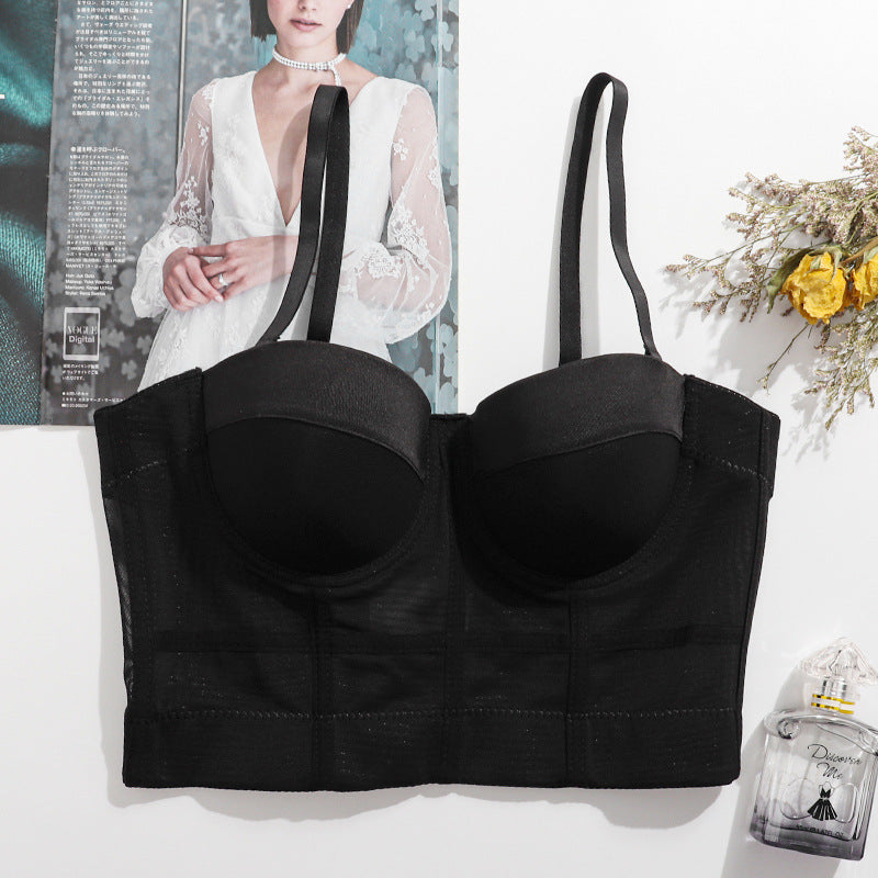 's Sports Bra Stretch Mesh Breathable Underwear Steel Ring Net