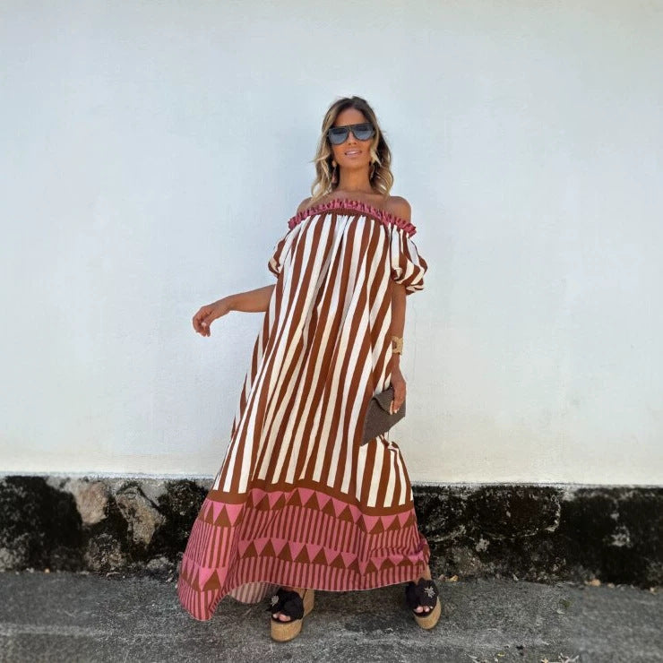 Women's Floral Striped Dress