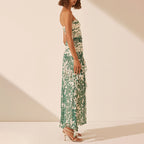 Women’s Retro Printed Tube-Top Maxi Dress