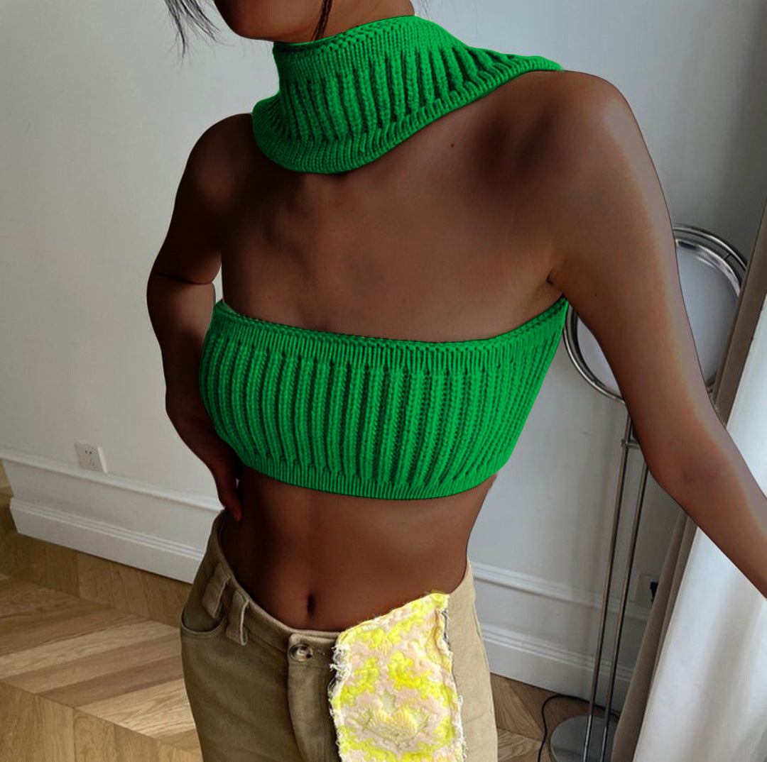 Vacation Halter Knit Tube Top