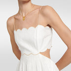 Women's Linen Cutout Cami Midi Dress