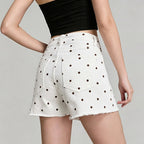 Women's Polka-Dot Denim Skort