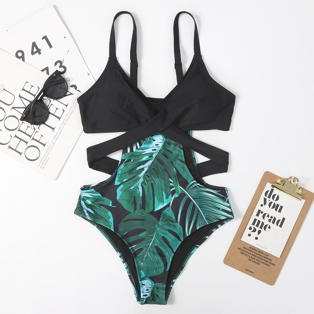 Leaf Shaped One-piece Swimwear