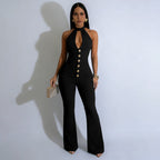 Summer Women Wear Sexy Backless Halter Slim Fit Bodysuit