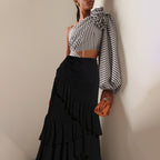 Pleated Ruffled One-piece Swimwear