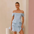 Tube-Top Backless Tiered Dress