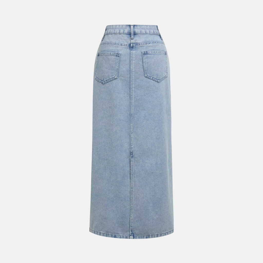Pearl-Embellished Printed Skirt