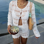 Women's Clothes Casual Holiday Hollow Out Cutout Out Cardigan Top Spring