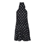 Printed Polka Dot Short Lacing Halter Backless Dress