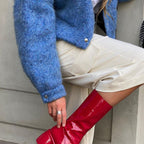 Winter Klein Blue Collared Long Sleeved Woolen