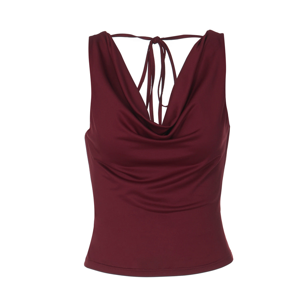 Women's Deep V-Neck Backless Lace-Up Vest Top