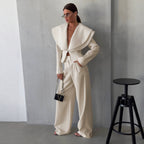 Women's Blazer and Wide-Leg Pants Set