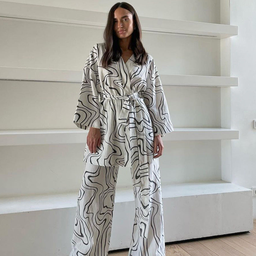 Autumn Printed Pajamas Lingerie