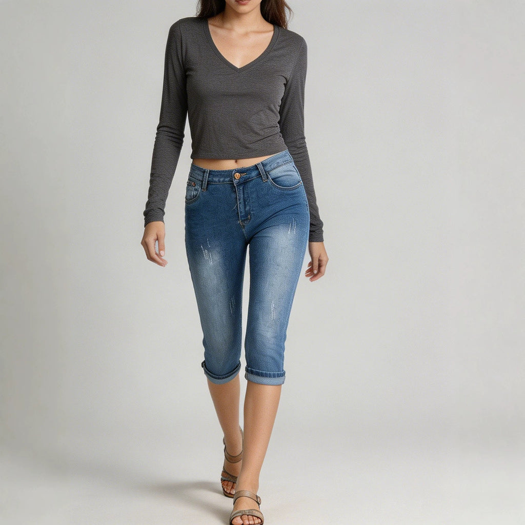 Source Slim Fitting All Matching Slimming Washed Women