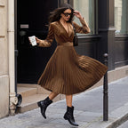 Women's Velvet V-Neck Dress