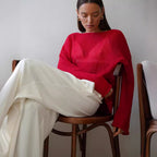 Women's Openwork Knitted Top Round Neck See Through Thin Sweater