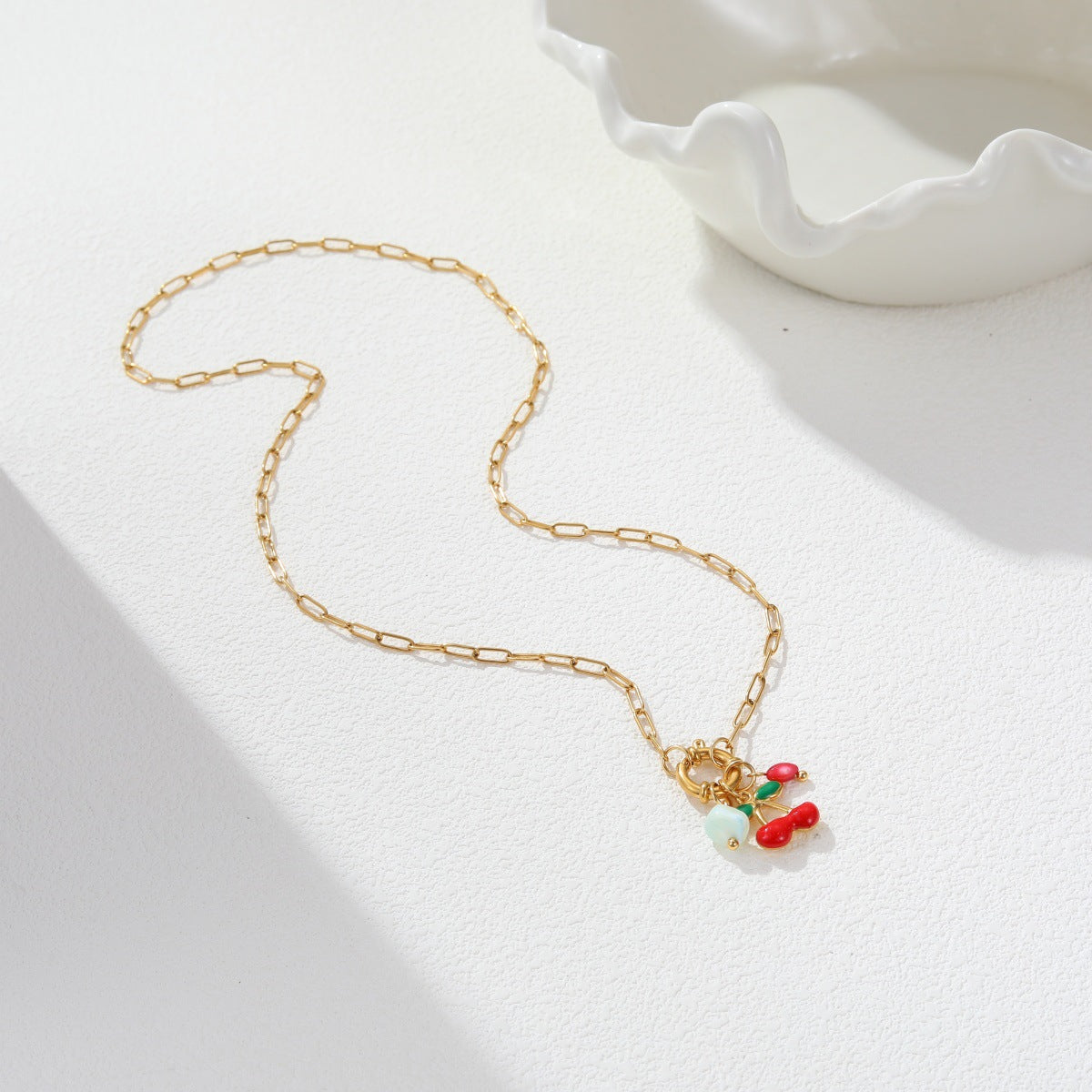 Red Cherry Stainless Steel Necklace