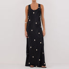 Polka-Dot Sleeveless Maxi Dress