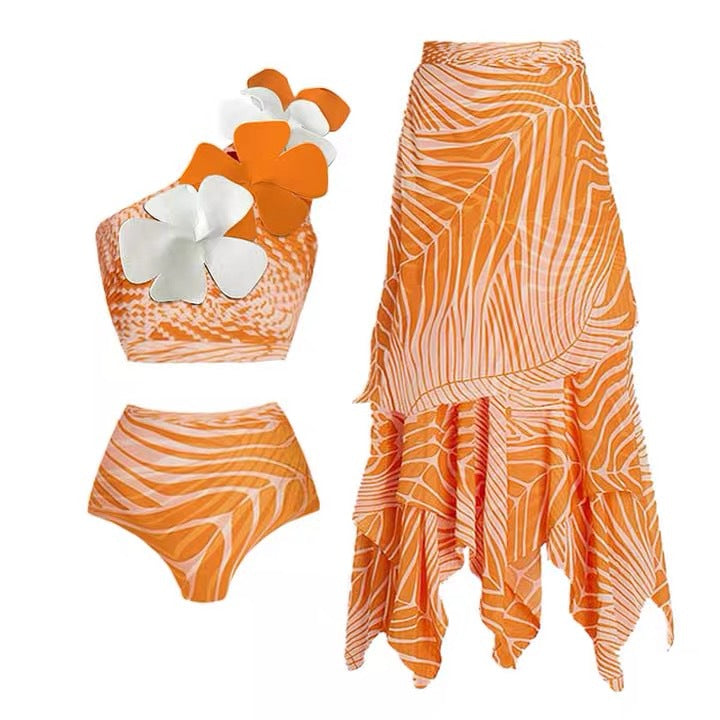 Retro Split One-piece Swimwear