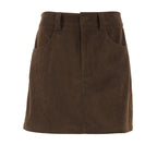 Retro Corduroy Short Autumn High Waist Office A Line Skirt