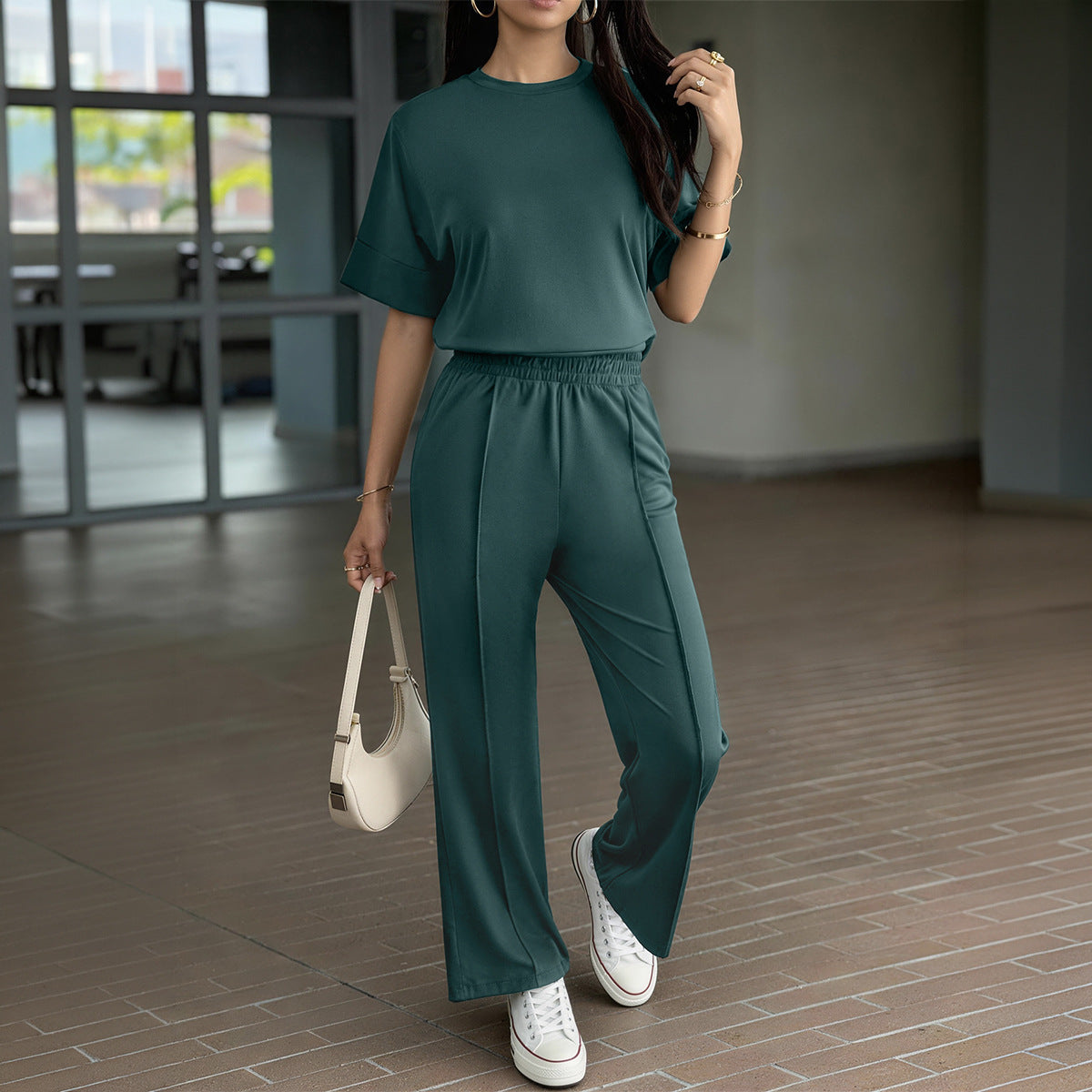 Women Clothing Summer Simple Solid Color Casual Cropped