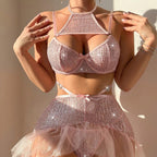 Sexy Lingerie Sequin Flash Nightclub Bow Sequin Sling Sexy Mesh Sexy Lingerie