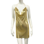 Metal Sequin Slit Cami Shein Same Dress