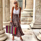Spring Summer Leopard Print Internet Celebrity Belt Skirt