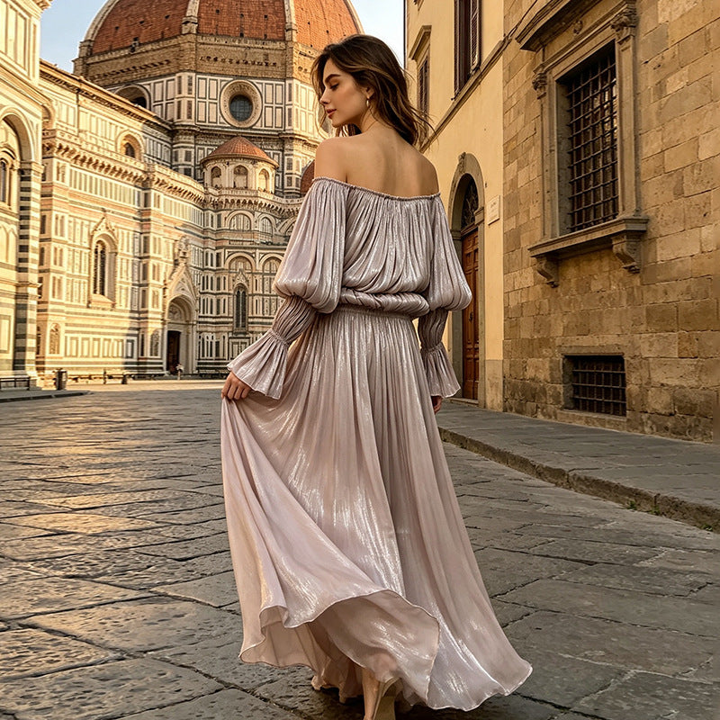 Women's Off-Shoulder Ruched Cocktail Dress