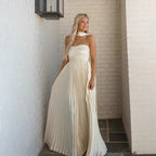 Women's Backless Pleated Dress