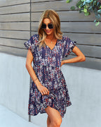 Printed A-Line Loose Chiffon Dress
