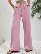 Women's Solid-Color Wide-Leg Pants