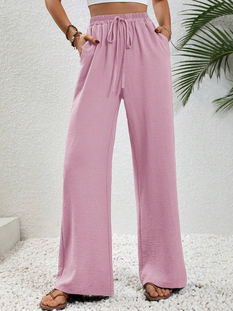 Women's Solid-Color Wide-Leg Pants