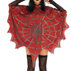 Women's Halloween Spider Web Cloak Arrival Festival Costume Party Cosplay Cape Top