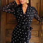 Polka-Dot Shirt & Long Skirt Set