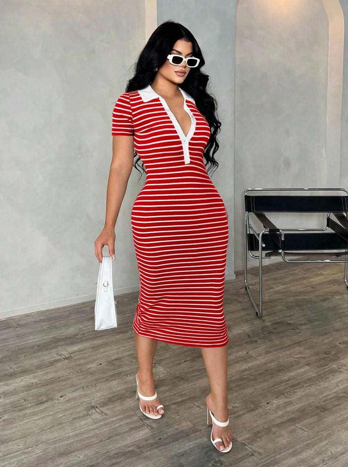 White Collar Red Stripes