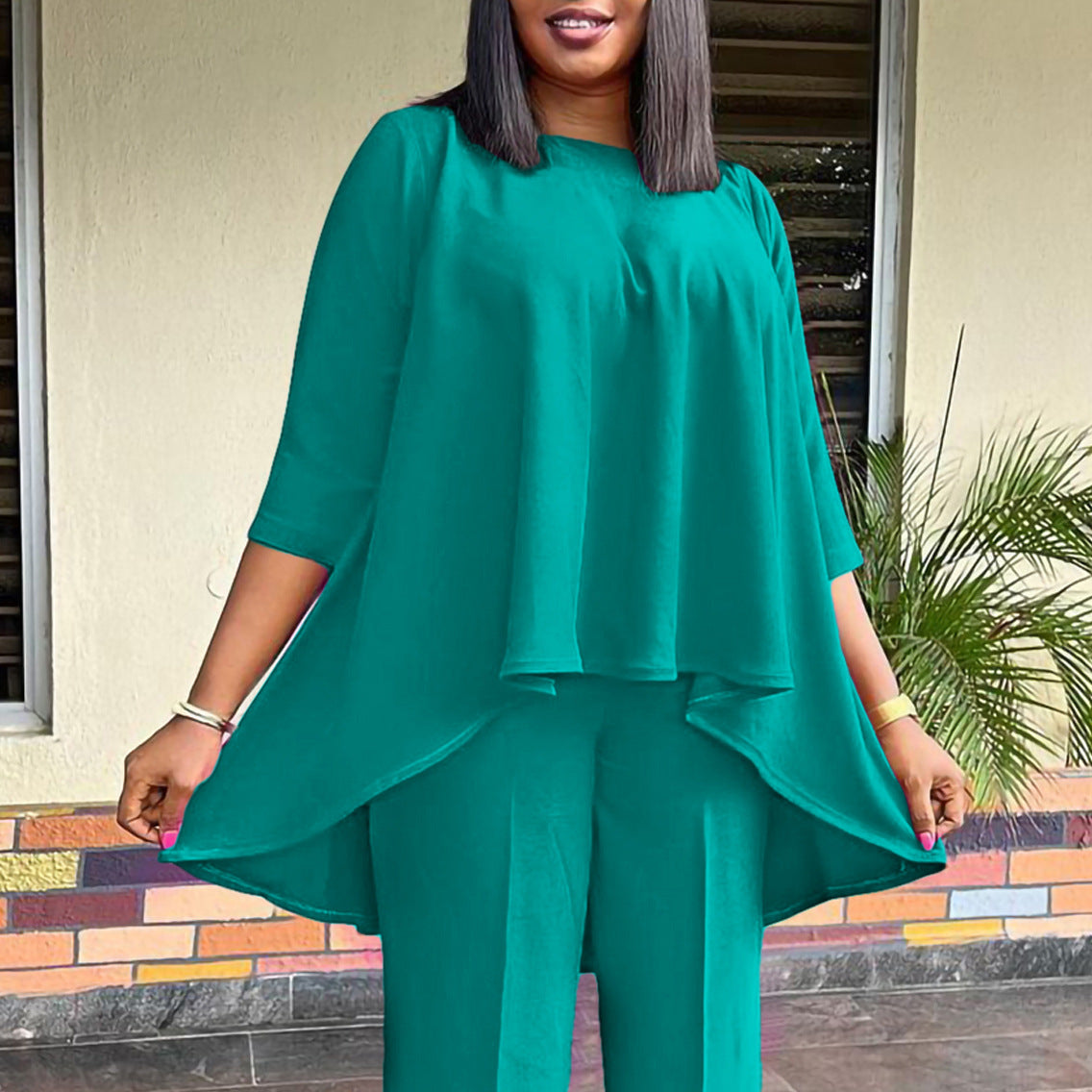 Summer Women Clothing Loose Irregular Asymmetric African Top