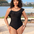 Shoulder Lace One-piece Swimwear