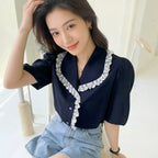 Loose Lazy Relaxed Fit Short Sleeved Shirt Korean High End