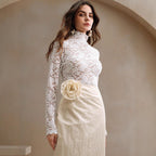 French Lace Turtleneck Top