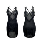 Women's Splicing Sling Dress Nightclub Party Deep V Plunge Waist Dress