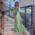 Printed Off-Shoulder Maxi Dress