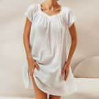 Women's Summer Casual Loose All Cotton Nightgown Thin One Sleepwear