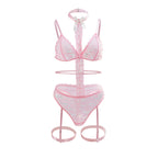 Sexy Lingerie Lady Sexy See through Three Point Uniform Separated Clothes Set