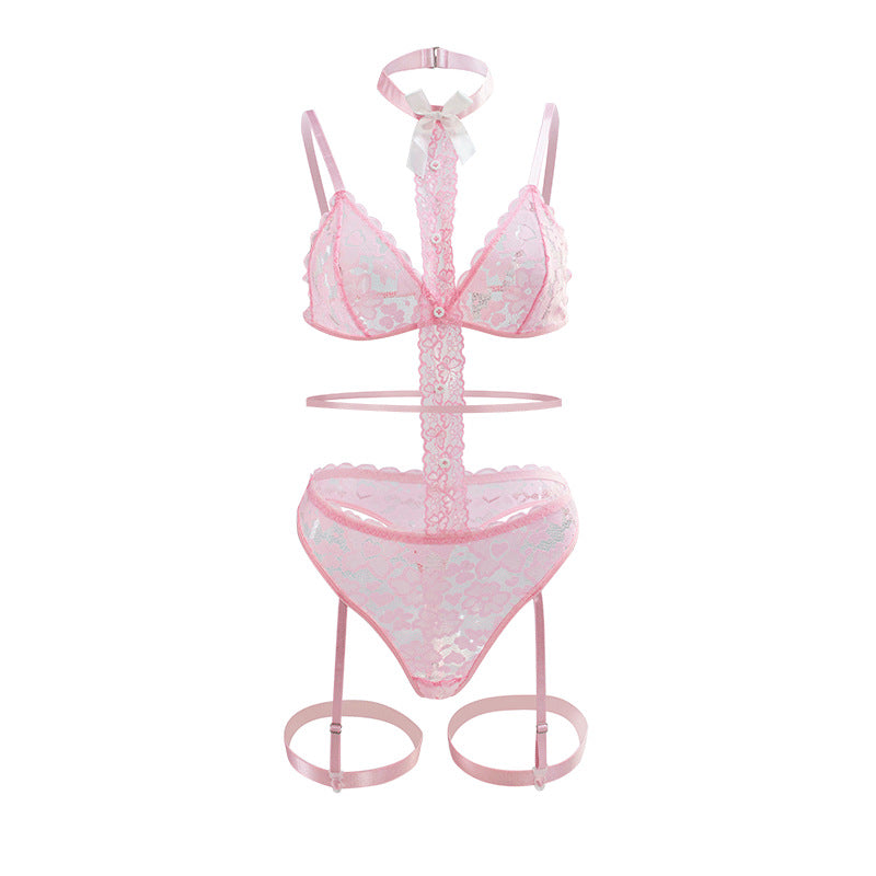 Sexy Lingerie Lady Sexy See through Three Point Uniform Separated Clothes Set