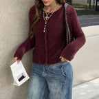 Women's Casual Simple Long Wool Knitted Loose Soft Glutinous Top