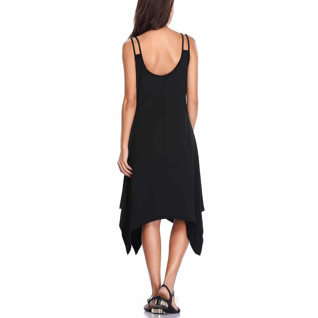 Women's Sleeveless Cutout Asymmetric Midi Dress