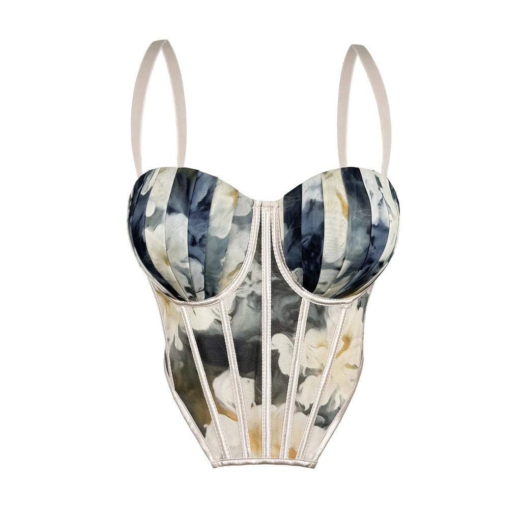 Printed Boning Corset Lingerie